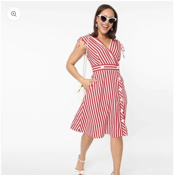 slim fit dress slacks Voodoo Vixen Heart Pocket Flare Dress in Pink main image 0